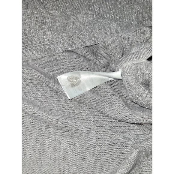 Anthropology Women's Short Dolman Sleeves Oversized Knit Silver Sweater Size XS - Picture 9 of 11